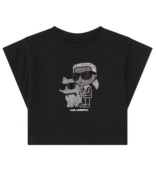 Karl Lagerfeld Karl Lagerfeld T-shirt - Sort m. Similisten