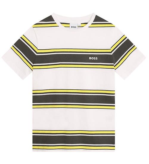 BOSS T-shirt - Hvid/ArmygrÃ¸n m. Gul