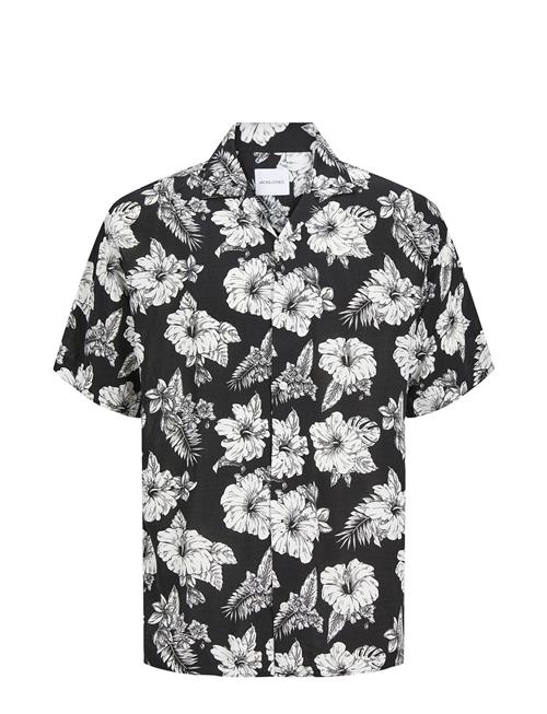 Jack & Jones Jjguru Monochrome Aop Resort Shirt Ss Jack & J S Black