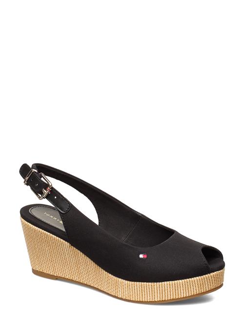 Iconic Elba Sling Back Wedge Tommy Hilfiger Black