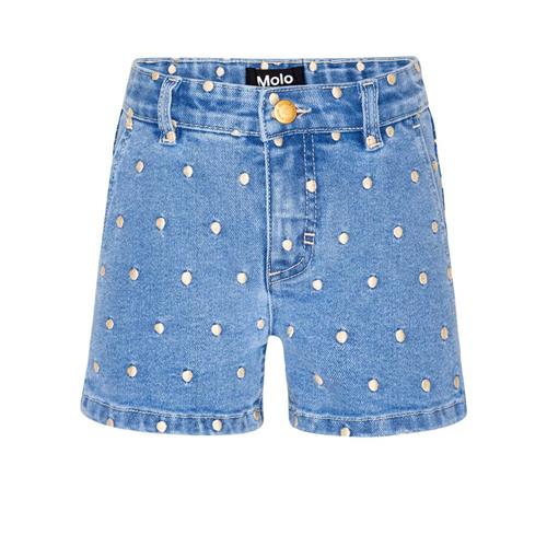 Se Molo Alvira Denimshorts Rose Dot | Blå | 164 cm ved Babyshop