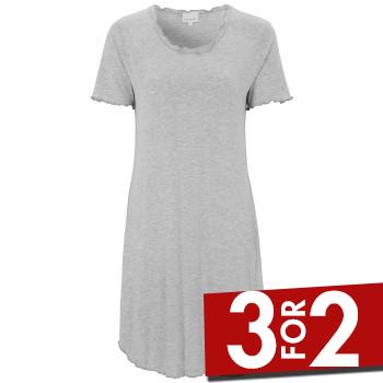 Damella Bamboo Plain Short Sleeve Nightdress Lysegrå Bambus Small Dame