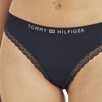 Tommy Hilfiger Trusser Tonal Logo Lace Thong Marineblå Medium Dame