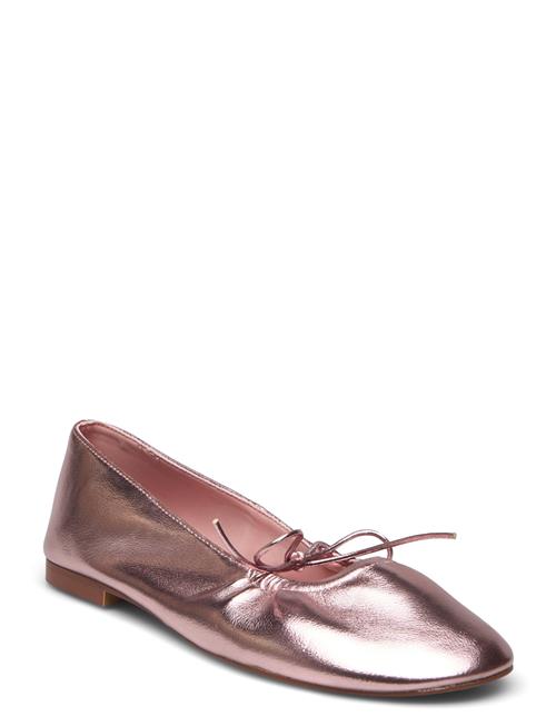 Mango Metallic Ballet Flats Mango Pink