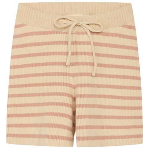 Flöss Fyle Strikket Stribet Shorts Acorn/Warm Cotton | Beige | 62 cm