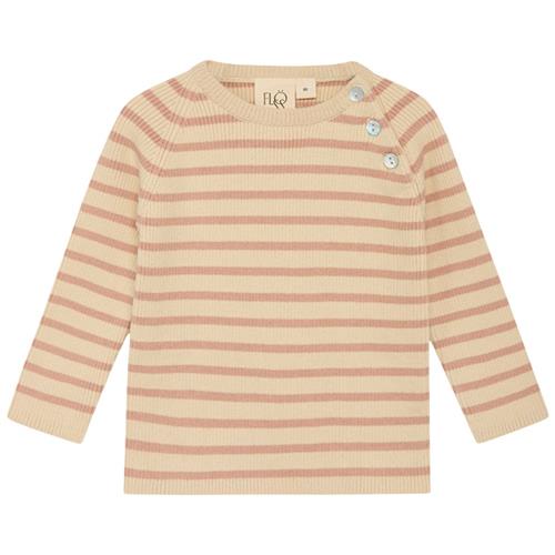 Flöss Flye Stribet Trøje Acorn/Warm Cotton | Beige | 74 cm