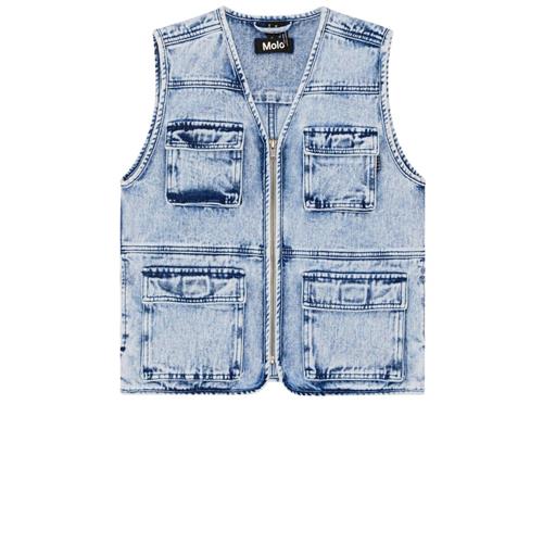 Se Molo Haikon Vest Light Stone Denim | Blå | 164 cm ved Babyshop