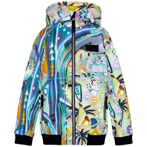 Se Molo Cloudy Softshell Jakke Pinball | Grønn | 104 cm ved Babyshop