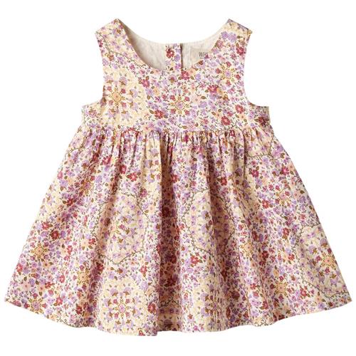 Se Wheat Sienna Mønstret Kjole Carousels And Flowers | Lyserød | 86 cm ved Babyshop