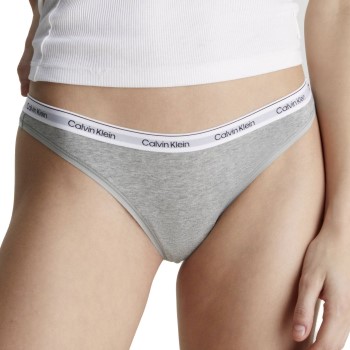 Calvin Klein Trusser Modern Logo Thong Grå bomuld Medium Dame