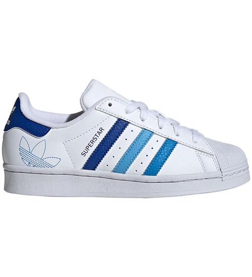 Se adidas Originals adidas Originals Sko - Superstar J - Hvid/BlÃ¥ ved KidsWorld