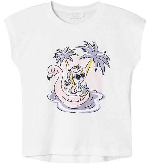 Se Name It Name It T-shirt - NmfViolet - Bright White/Unicorn ved KidsWorld