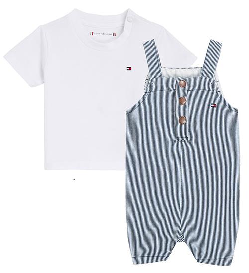 Tommy Hilfiger SÃ¦t - T-shirt/SmÃ¦kbukser - Striped Dungaree - Den