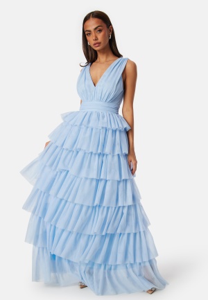 Bubbleroom Occasion Tulle Frill Gown Light blue 42