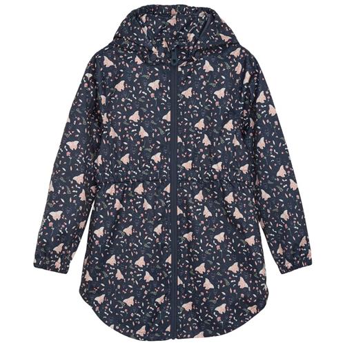 Se Minymo Blomstret Softshell Jakke Blue Nights | Blå | 98 cm ved Babyshop