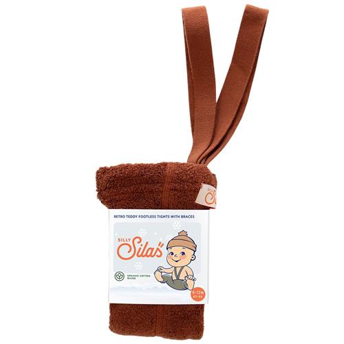 Se Silly Silas GOTS Teddy Fodsløse Strømpebukser Cinnamon | Brun | 6-12 months ved Babyshop