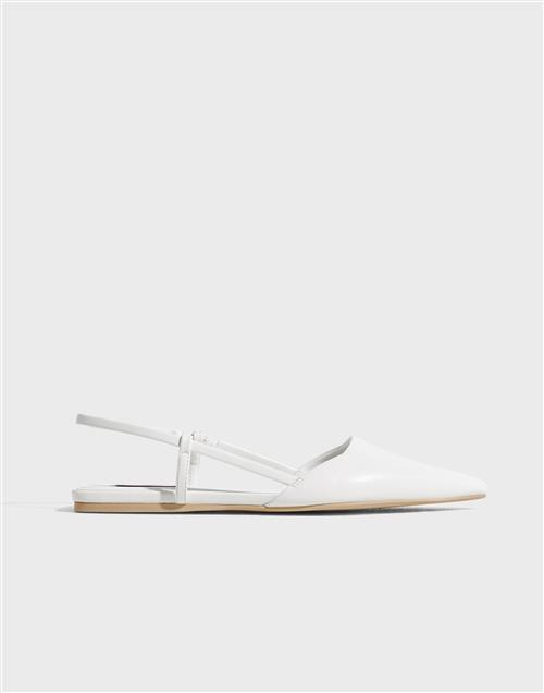 Nelly - Hvid - Slingback Flat