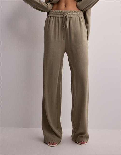 Selected Femme - Beige - Slfviva-Gulia Hw Long Linen Pant No