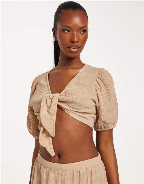 Vero Moda - Beige - Vmnatali Nia 2/4 Knot Top Wvn