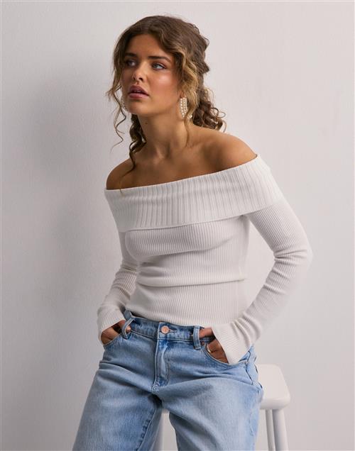 Only - Hvid - Onlbertha Ls Off Shoulder Knt