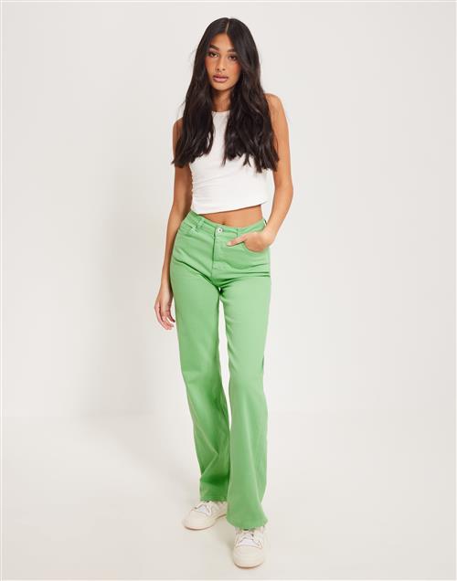 Pieces - Grøn - Pcholly Hw Wide Jeans Colour Noos B