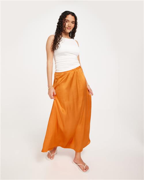 JDY - Orange - Jdyfifi Mw Midi Skirt Wvn