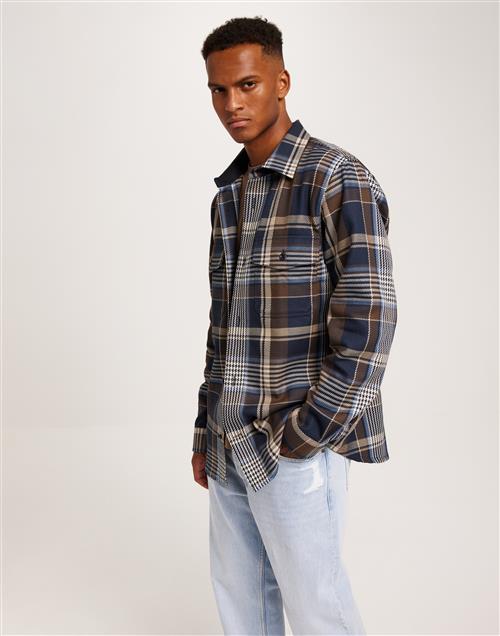 Gant Heavy Twill Check Overshirt Overshirts Marine