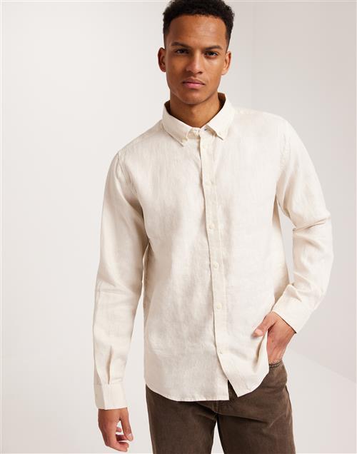 Les Deux Kristian Linen B.D. Shirt Hørskjorter Ivory