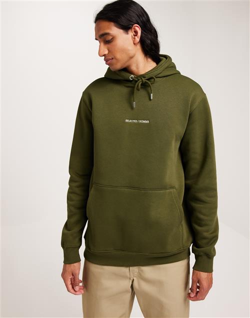 Selected Homme Slhhankie Logo Hood Sweat Noos Hoodies Dark Olive