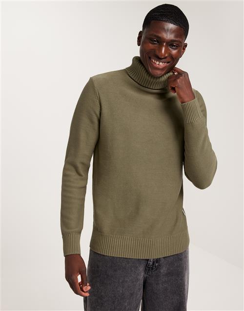 Selected Homme Slhaxel Ls Knit Roll Neck W Striktrøjer Grøn