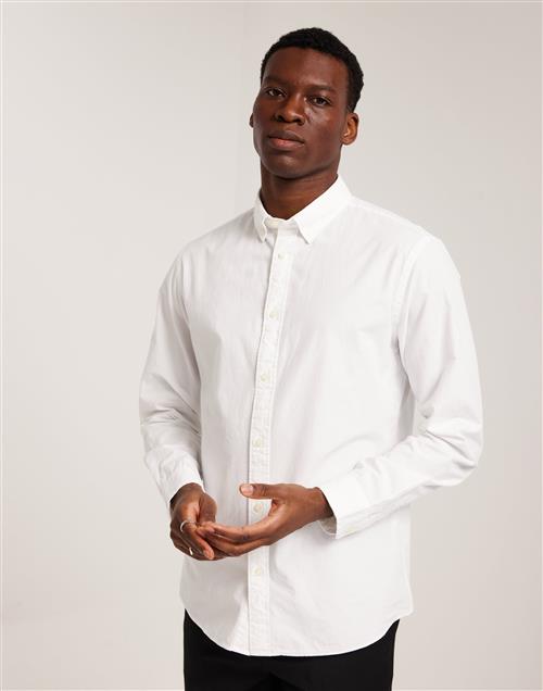 Selected Homme Slhslimrick-Poplin Shirt Ls Noos Blå skjortor Hvid