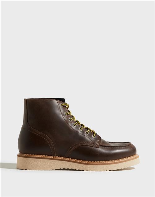 Selected Homme Slhteo New Leather Moc-Toe Boot B N Støvler Brun