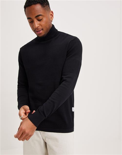 Selected Homme Slhmaine Ls Knit Roll Neck W Noos Polotrøjer Black