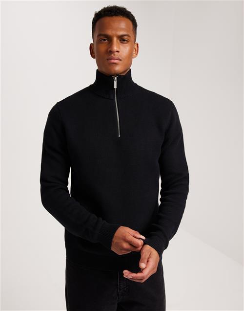 Selected Homme Slhdane Ls Knit Structure Half Zip Half zip Black