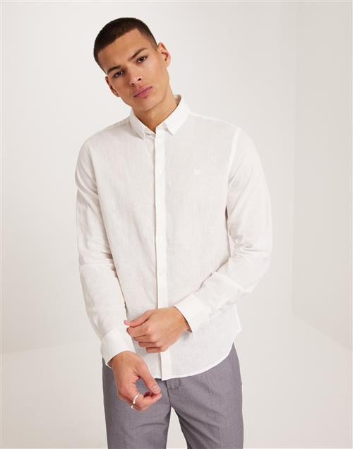 Casual Friday CFAnton 0053 BD LS linen mix shirt Hørskjorter Snow White