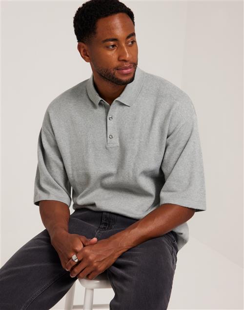 Jack & Jones Jcotwill Knit Polo Ss Striktrøjer Light Grey Melange