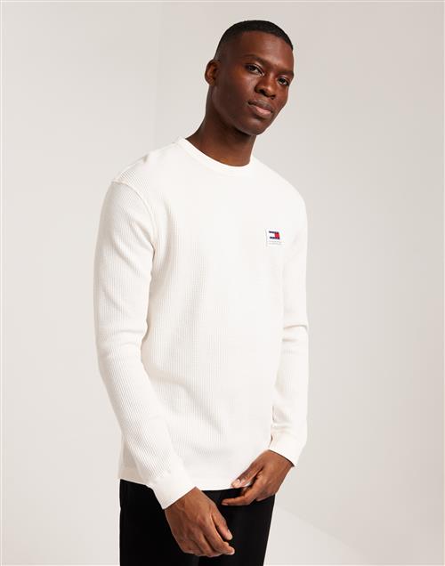 Tommy Jeans Tjm Reg Waffle L/S Tee Sweatshirts Hvid