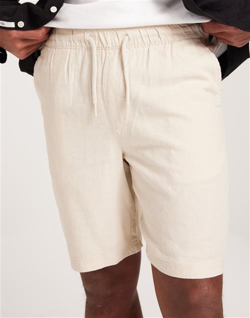 Solid SDAurelius Elasticated Linen Shorts Hørshorts Beige