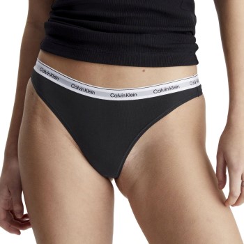 Calvin Klein Trusser 3P Modern Logo Thongs Sort bomuld Medium Dame