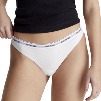 Calvin Klein Trusser 3P Modern Logo Thongs Hvid bomuld Large Dame