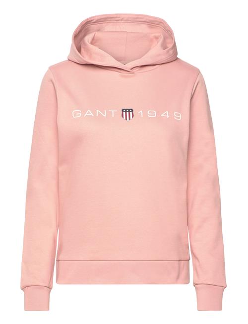 Se GANT Reg Printed Graphic Hoodie GANT Pink ved Booztlet