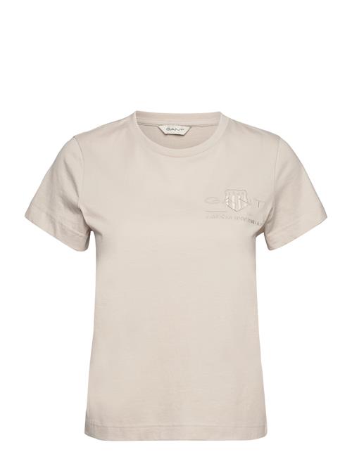 GANT Reg Tonal Shield Ss T-Shirt GANT Beige