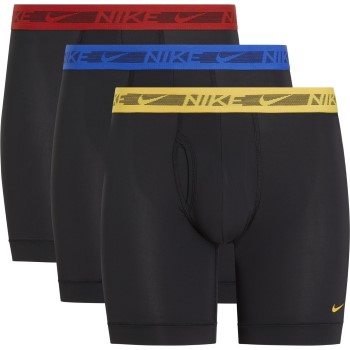 Nike 3P Dri-Fit Ultra Stretch Micro Boxer Brief Sort/Rød polyester Medium Herre