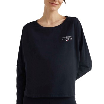 Se Tommy Hilfiger Original Long Sleeve Lounge T Shirt Marineblå bomuld X-Small Dame ved Timarco