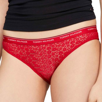 Tommy Hilfiger Trusser 3P Premium Essentials Lace Briefs Flerfarvet-2 polyamid Medium Dame