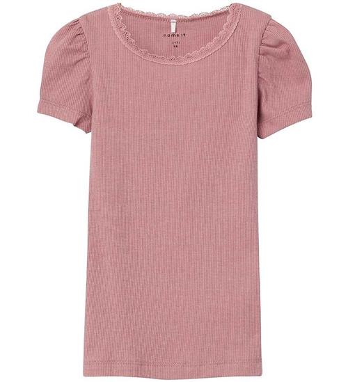 Se Name It Name It T-shirt - Rib - Noos - NmfKab - Deauville Mauve/Melange ved KidsWorld