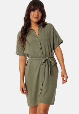 Pieces Pcvinsty Linen Shirt Dress Deep Lichen Green XL