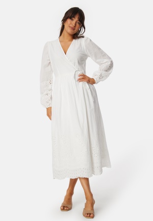 Se YAS Yasluma LS Long Wrap Dress Star White L ved Bubbleroom