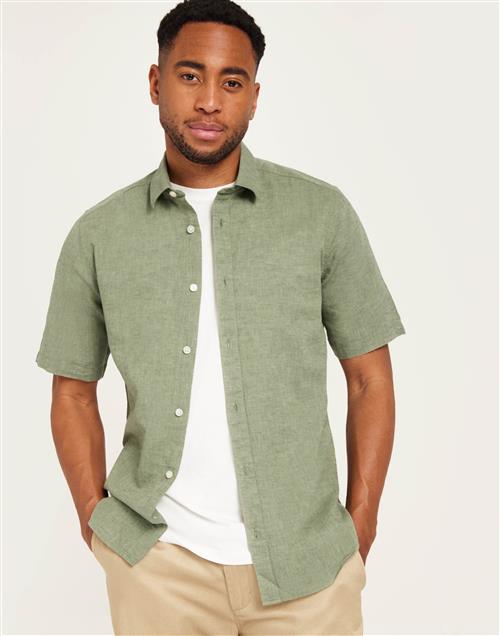 Only & Sons Onscaiden Life Ss Solid Linen Shirt Gröna skjortor Grøn