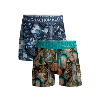 Muchachomalo 2P Athens Boxer Blå/Grøn bomuld XX-Large Herre